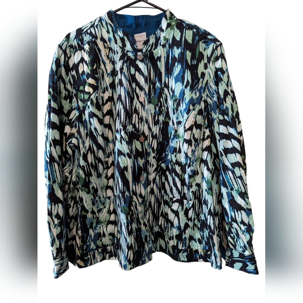 Chico's Reversible Solid To Print Jacket - image 2